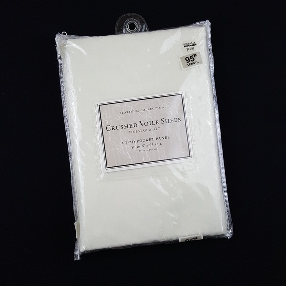 Crushed Voile Sheer Curtain Panel - Ivory - Picture 1 of 8